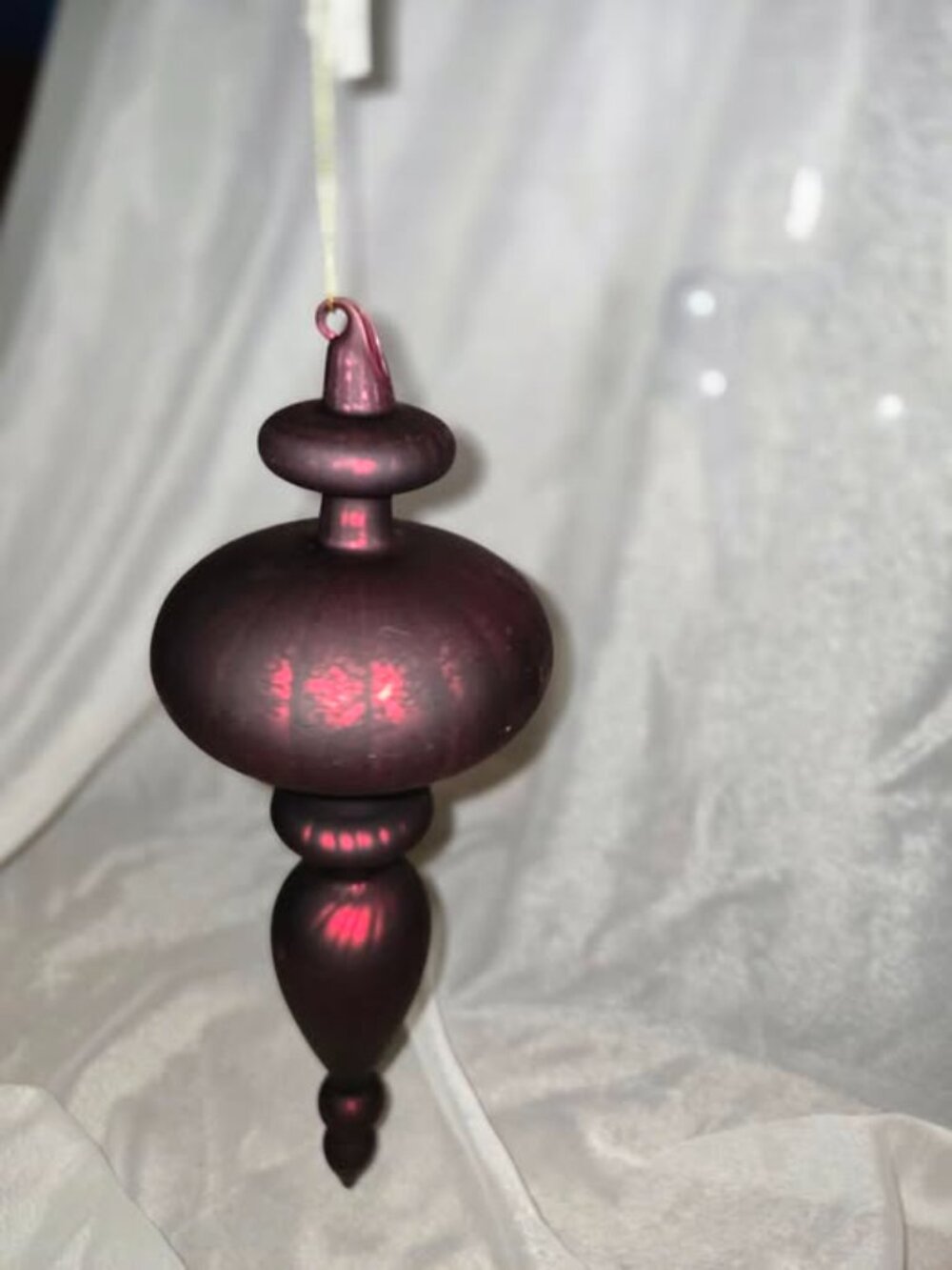 Vtg Dillard's Burgandy Grass Finial Ornament 14"